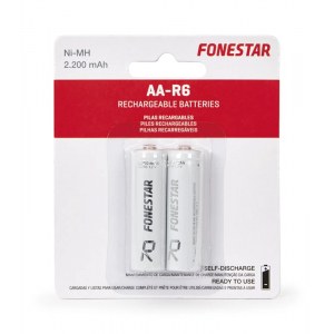 Pilas recargables Ni-MH AA-R6 Fonestar F-2200AA