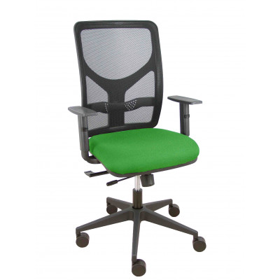 Silla Motilla traslack malla negra asiento bali verde brazo regulable