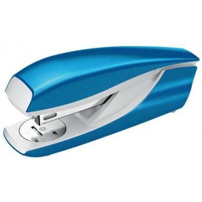 Petrus 635 Grapadora Metalica de Sobremesa - Grapa hasta 30 Hojas - Extraegrapas Integrado - Grapado Cerrado, Abierto y Clavado - Color Azul Metalizado