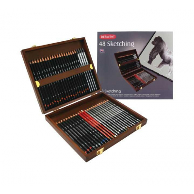 CAJA MADERA 48 LAPICES DERWENT SKETCHING