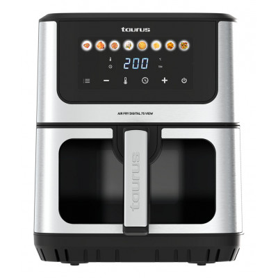 AIR FRY DIGITAL 7S VIEW Sencillo 6,5 L Independiente 1600 W Freidora de aire caliente Plata, Negro