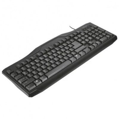 TECLADO TRUST CLASSICLINE 20519 - BOTONES PARA ENCENDIDO / SUSPENSION / REACTIVACION - RESISTENTE DERRAMES - CABLE 1.8M USB