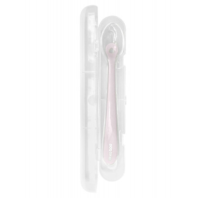 Cuchara de silicona con estuche 1und Rosa