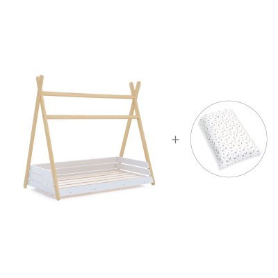 Cama cabaña Montessori madera 70x140 cm + nórdico Natura · Homy Life