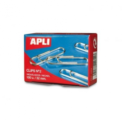 Clips Nº2 Apli 11714/ 100 unidades/ Plata