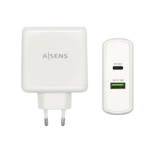 Aisens - Cargador 48W, 1Xusb-C Pd3.0 30W, 1Xusb-A Qc3.0 18W, Blanco