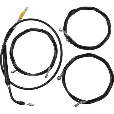 Kit completo de líneas de freno/cables trenzados en vinilo negro LA CHOPPERS LA-8056KT2-13B