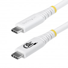 StarTech.com Cable USB4 2m - Cable USB-C Certificado USB-IF - 20Gbps - PD 240W EPR - 4K120 - DP 2.1 - Cable USB Tipo C - Recubrimiento de TPE - Blanco