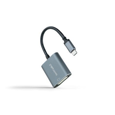 Nanocable - CONVERSOR USB-C A DVI ALUMINIO GRIS 15 CM