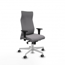 Piqueras y Crespo Albacete direcci?n sincro similpiel gris brazos 1D cromados base blanca ruedas 65 engomadas