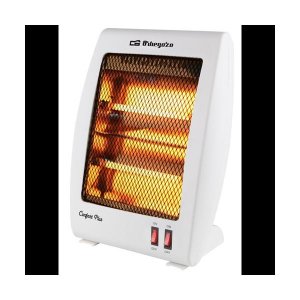 Estufa de cuarzo Orbegozo BP5000, 2 niveles de potencia, 800W, blanco