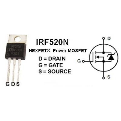 Transistor N-MosFet 100V 48W TO220 IRF520NPBF