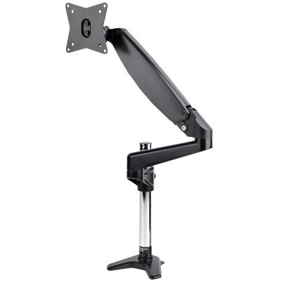 Brazo de Soporte de Escritorio para Un Monitor VESA de hasta 32 o Ultraancho de 49 8kg - Base para 1 Monitor de Movimiento Articulado y Altura Ajustable - Grommet o Mordaza