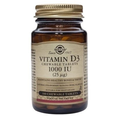 Solgar Vitamina D3 1000 UI 25cmg Colecalciferol 100 Comprimidos