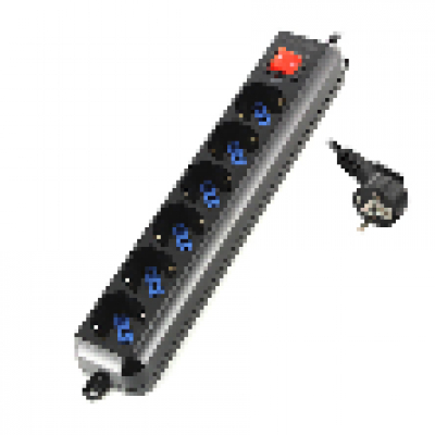 REGLETA EWENT 6 SALIDAS AC 1,5m NEGRO