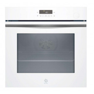 Horno con vapor Balay 3HA5129B3, 71 litros, 8 funciones, Aqualisis, vapor añadido, AirFry, AutoChef 15 recetas, Raíles Flex, clase A+, cristal blanco