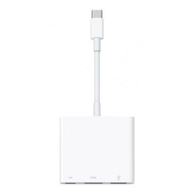 Cable adaptador usb tipo c a usb tipo a - hdmi - usb tipo c apple macho - hembra - blanco