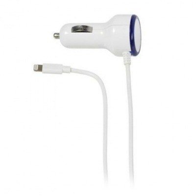 CARGADOR DE COCHE LIGHTNING VIVANCO 36302 BLANCO - 1A - 12V - 1M