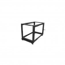 StarTech.com Rack de Marco Abierto con Profundidad Ajustable de 4 Columnas 12U con Ruedas/Niveladores y Anillas de Gestión de Cableado