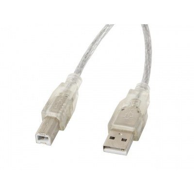 Cable usb lanberg usb - a macho a usb - b macho ferrita 5m transparente