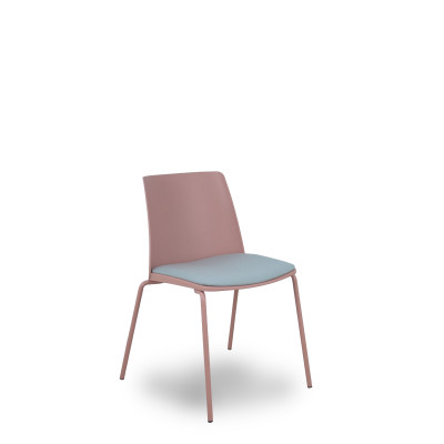 Pack 4 sillas Orgaz bali gris claro carcasa rosa y chasis rosa