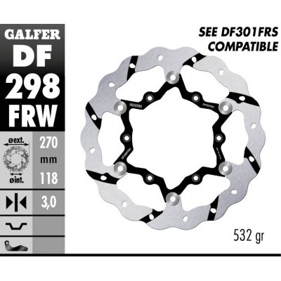 Disco de freno Wave® GALFER DF298FRW