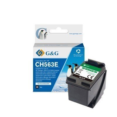 Cartucho de tinta remanufacturado G&G HP 301XL Negro - Muestra nivel de tinta | Reemplaza CH563EE y CH561EE