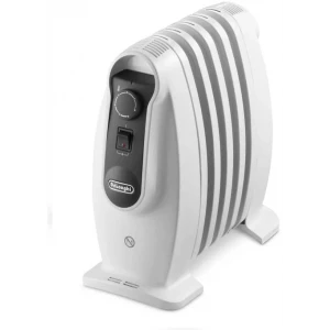 Radiador de aceite Delonghi Nano TRNS0505M, 500 W, 5 elementos, 1 potencia, termostato, blanco