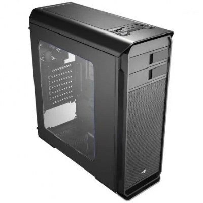 CAJA SEMITORRE AEROCOOL AERO500GRGB NEGRA - ATX - 2*5.25 / 4*3.5 / 2*2.5 - 1*USB 3.0/2*USB 2.0 - SOPORTA REFRIGERACIÓN LÍQUIDA ILUMINACIÓN RGB