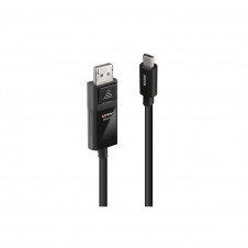 Lindy 43341 adaptador de cable de vídeo 1 m USB Tipo C DisplayPort Negro