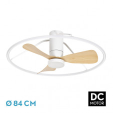 Ventilador Dc Oporto 56w Blan/haya 3asp.84d 5600lm 3000-4000-6500k 6vel Remot,tempo,3int.rg