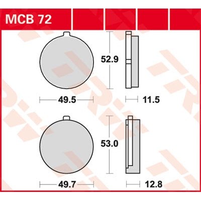 Pastillas de freno metal sinterizado SV TRW MCB72