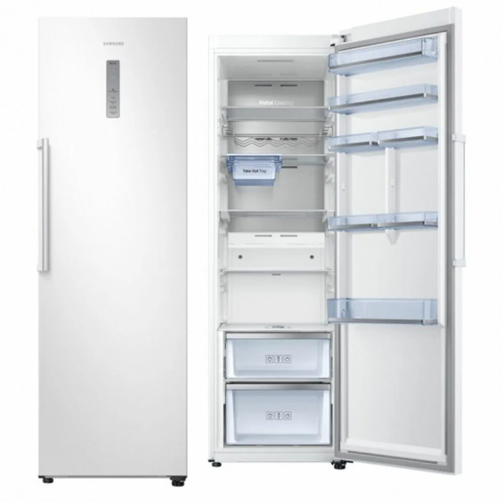 Frigorífico 1 puerta Samsung RR39M7565WW, 185 x 60 x 65 cm, No Frost, Display exterior, cajón Fresh, clase E, blanco