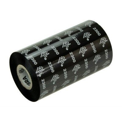 Zebra 2300 Wax - Paquete de 12 - negro - 110 mm x 300 m - cinta de impresión ZipShip Sample - para Zebra ZT220, TLP 2746, 2746e