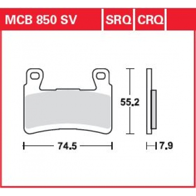 Pastillas de freno sinterizadas serie SV TRW MCB850SV