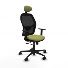 Piqueras y Crespo Jorquera traslack malla negra bali verde oliva brazos 1D base nailon cabecero fijo ruedas 65mm nailon