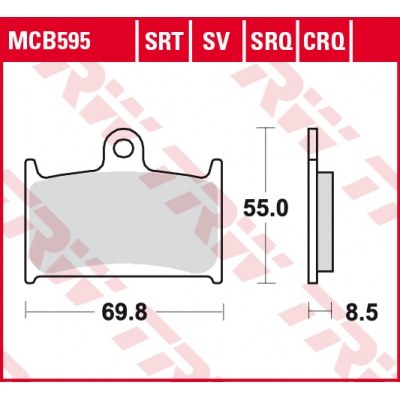 Pastillas de freno delanteras sinterizadas serie SRT TRW MCB595SRT