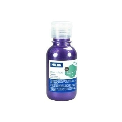 Milan Botella de Tempera - 125ml - Tapon Dosificador - Secado Rapido - Mezclable - Color Violeta Metalizado