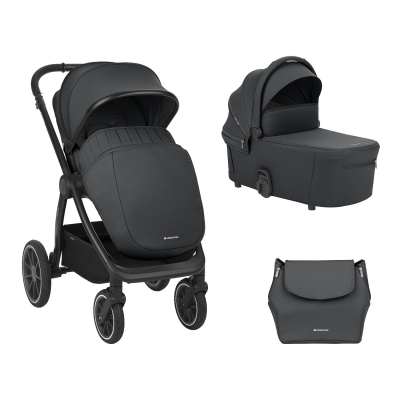 Carrito de bebé Kikkaboo 2 en 1 con capazo Naya Gris