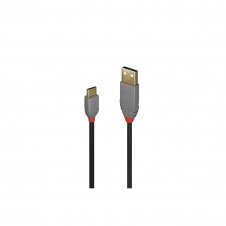 Lindy 36887 cable USB 2 m USB 2.0 USB A USB C Negro, Gris
