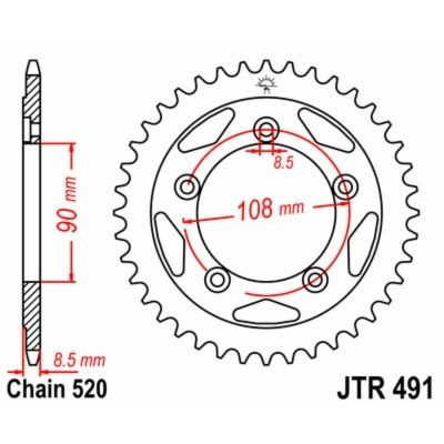 Corona JT 491 de acero con 40 dientes JTR491.40