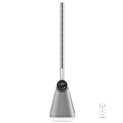 Cecotec EnergySilence 9890 Skyline Bladeless Ventilador de Torre de 39 de Altura - 50W - Tecnologia sin Aspas - Control Tactil - Temporizador - 3 Velocidades - Oscilacion de 40º - Color Gris