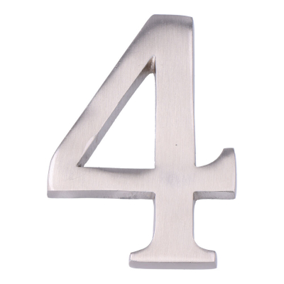 Número 4 niquel mate 10cm fijación invisible