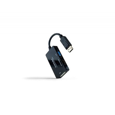 Adaptador DisplayPort Nanocable 10.16.3301-ALL/ HDMI Hembra - DVI-D Hembra - VGA Hembra/ 20cm/ Negro
