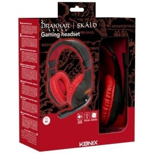 Auriculares Gaming con Micrófono Konix Drakkar Skald/ Jack 3.5/ Negros