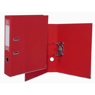 Bismark Archivador A-Z PVC A4 Lomo 75mm - Gran Resistencia - Tarjetero en el Lomo - Cartoneras Metalicas en el Borde Inferior - Mecanismo de Palanca - Color Rojo