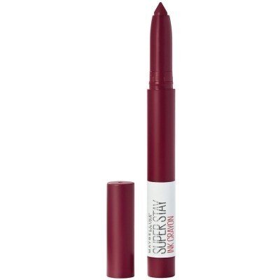 Maybelline Pintalabios Mate Larga Duración - Superstay Ink Crayon Tono 55 Make It Happen Color Rojo