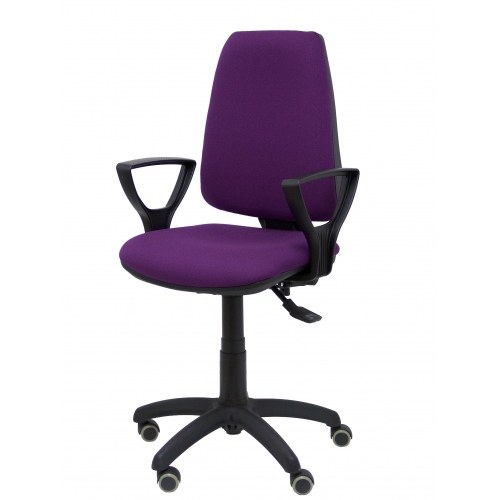 Silla Elche S bali morado brazos fijos ruedas de parqué
