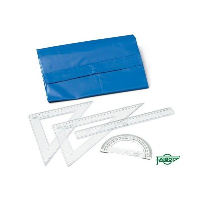 FAIBO B.ESTUCHE CON CIERRE METALICO CON REGLA 30CM ESCUADRA 45º 25CM CARTABON 60º 25CM Y SEMICIRCULO 15CM