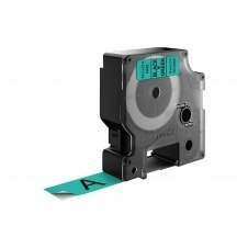Dymo D1 Etiquetas estandar negro sobre verde 19mm x 7m poliester